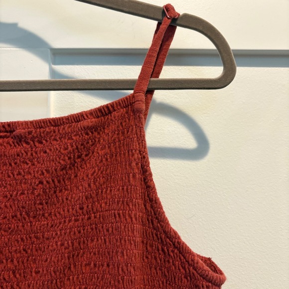 Old Navy Maxi Dress Terracotta Rust Orange Smocked Bodice Spaghetti Straps XL - Picture 5 of 12